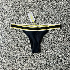 Seatonic ✦ Waistband Ribbed Tanga Bikini Bottom (S)